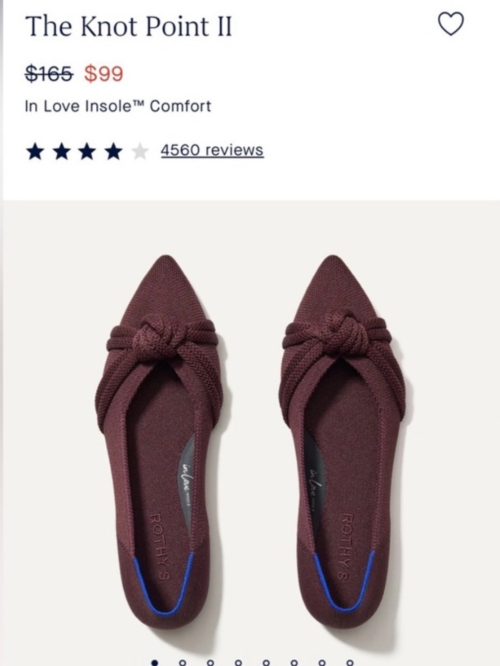 Rothy's The Knot Point II Flats in Deep Burgundy
